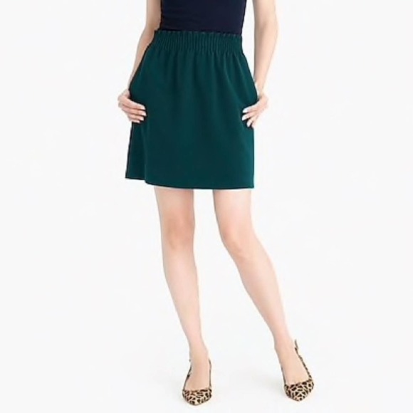 J.Crew Cinched Sidewalk Mini Skirt Dark Blue Grass - Picture 1 of 8